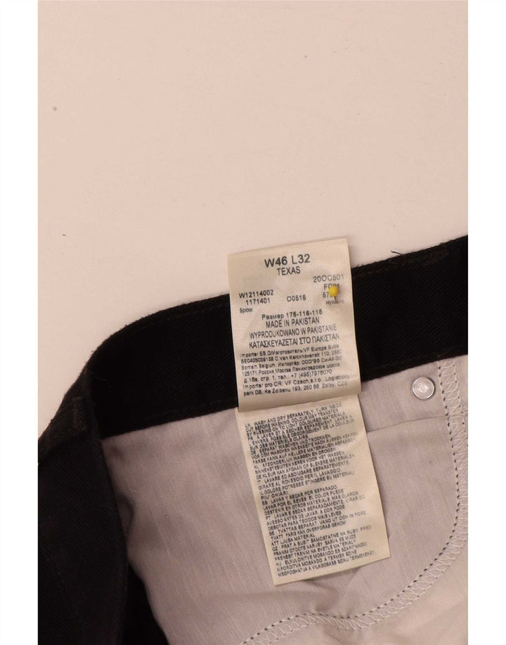 Wrangler Masculino Texas Straight Jeans W46 L30 Algodão Preto