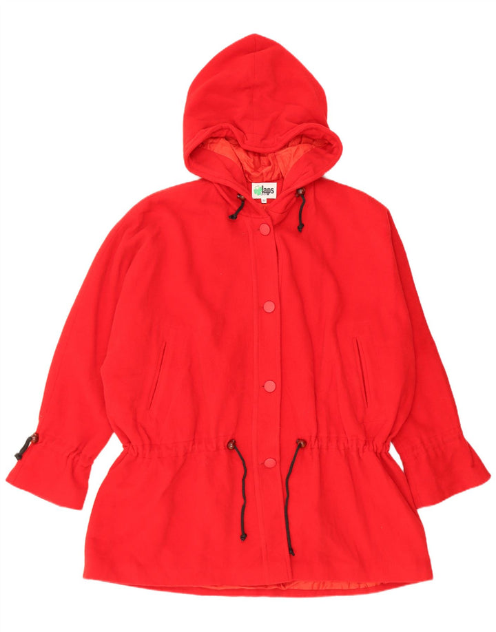 Sobretudo feminino vintage grande Reino Unido 14 lã vermelha média