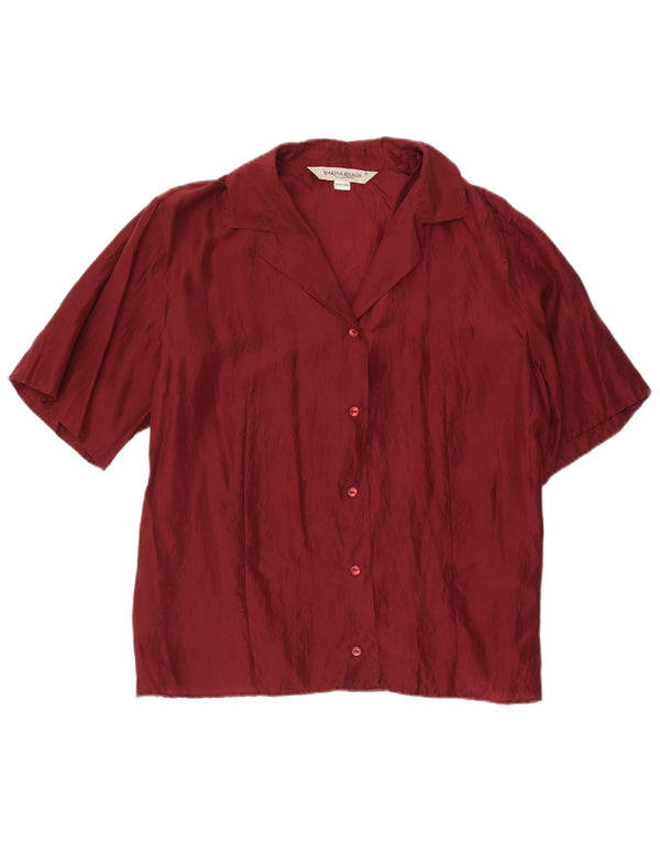 Blusa feminina Marina Rinaldi de manga curta tamanho 19 pequena Borgonha