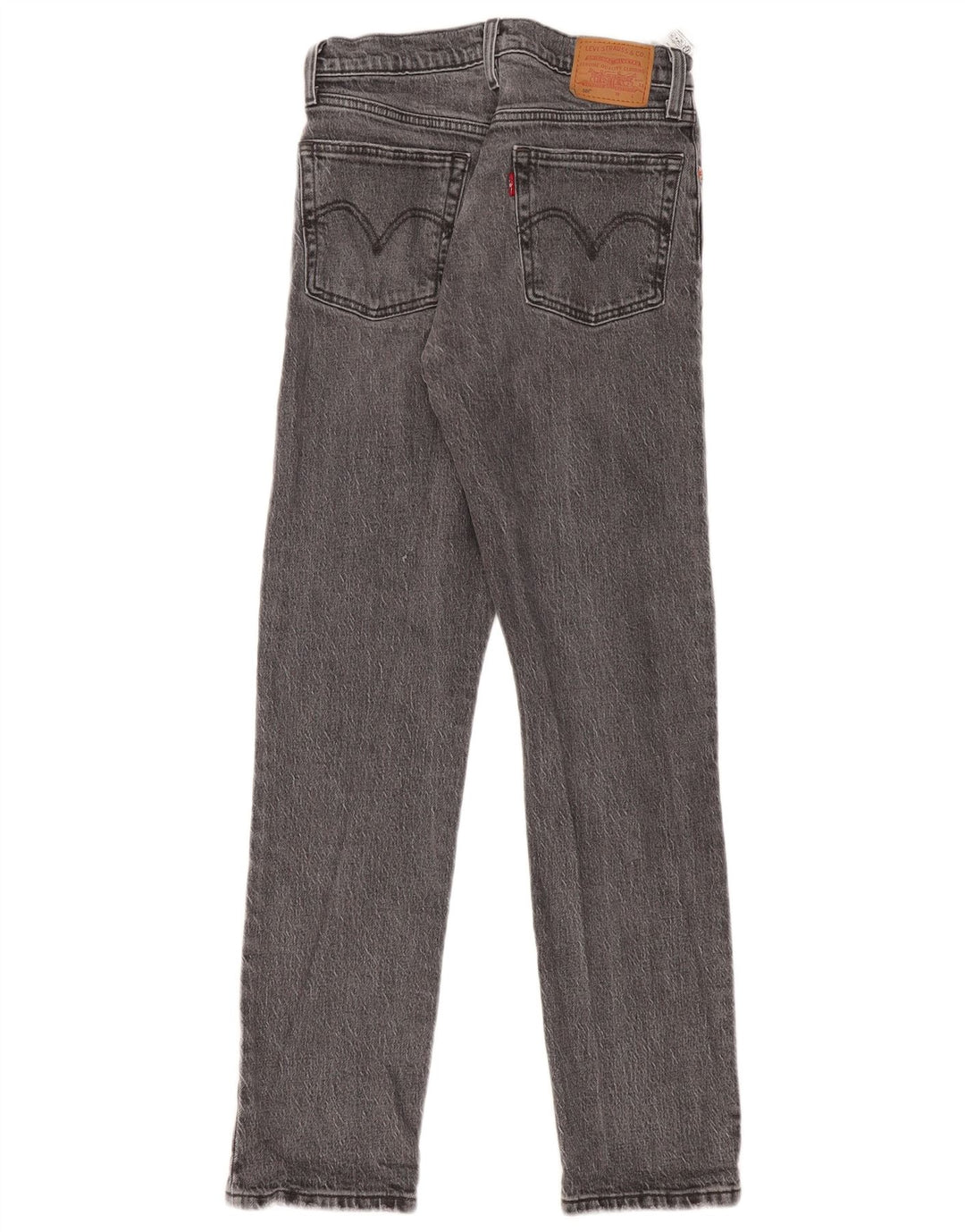 Calça jeans feminina Levi's 501 Straight W26 L30 cinza algodão