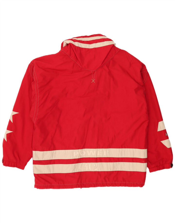 Jaqueta masculina Anorak gráfica BOGNER Reino Unido 42 XL vermelho colorblock poliéster