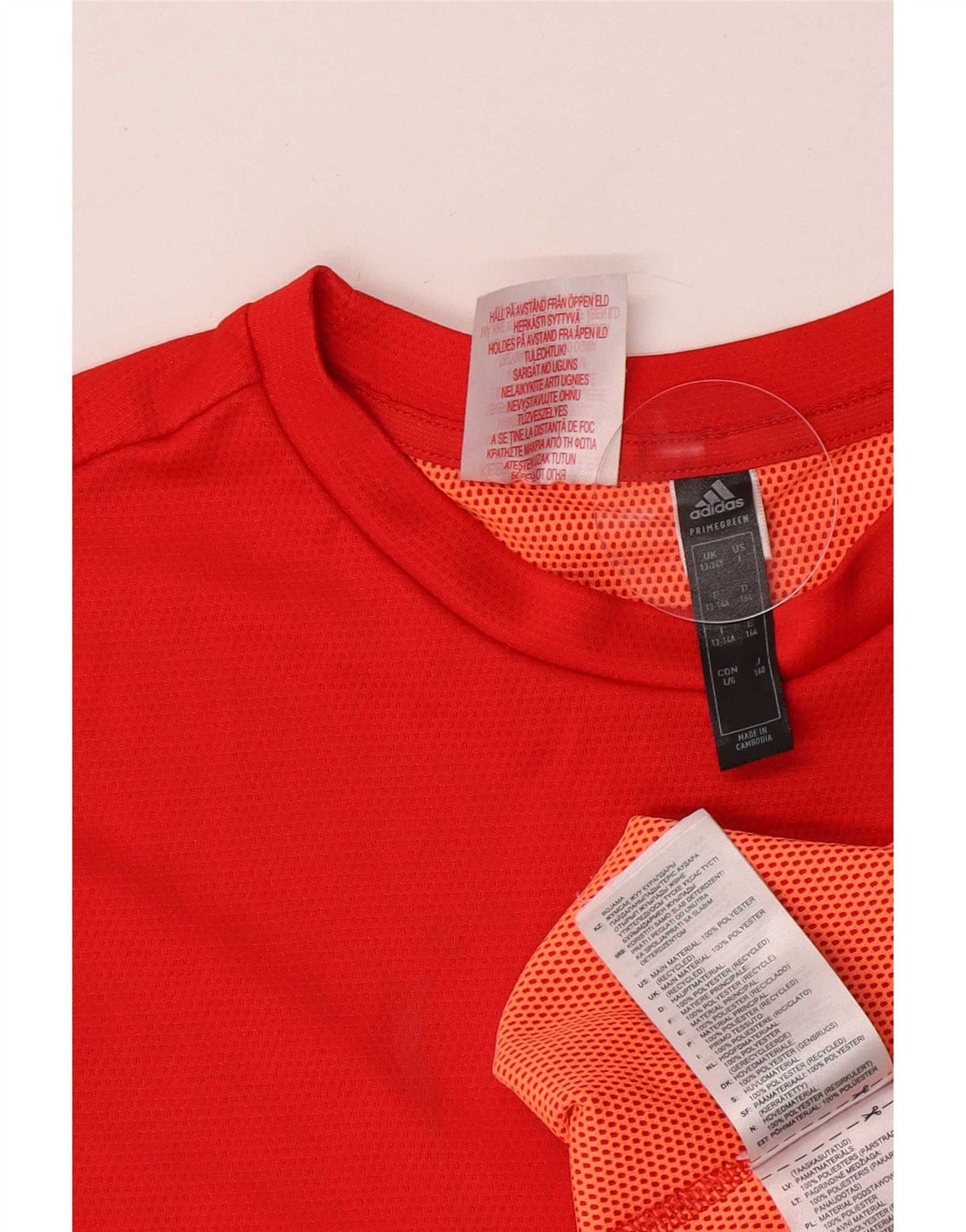 Camiseta Adidas Menino 13-14 Anos Poliéster Vermelho