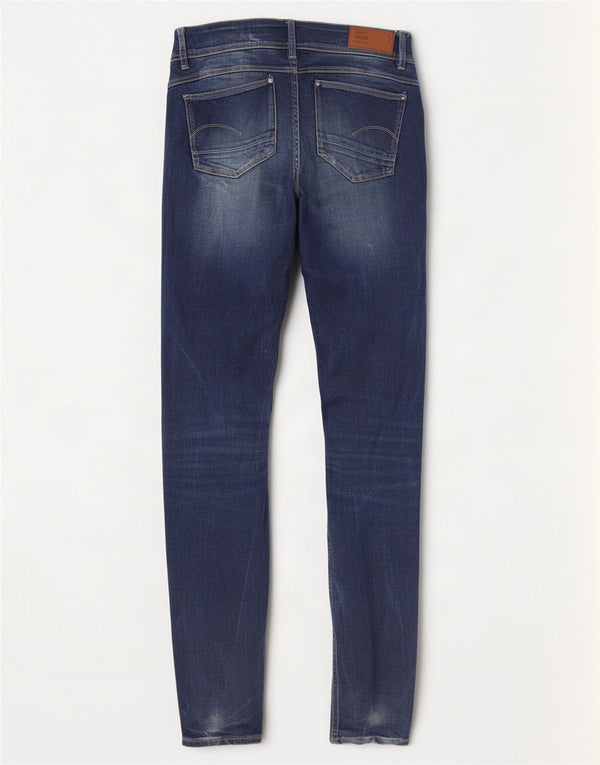G-Star feminino Lynn cintura média jeans skinny W27 L30 algodão azul