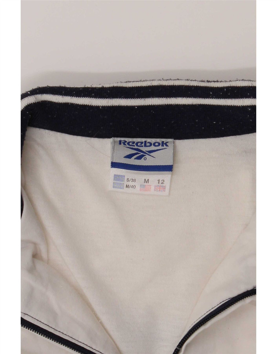 Reebok Womens Tracksuit Top Jacket UK 12 Médio Azul Marinho Colourblock