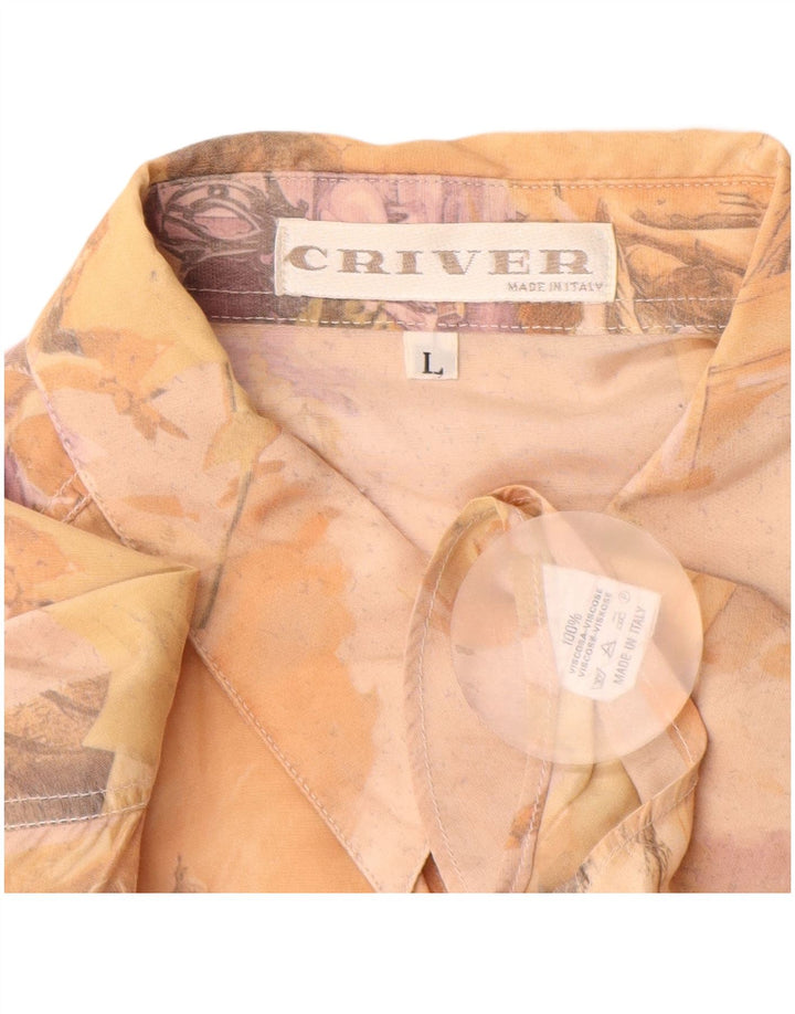 Camisa gráfica masculina Criver grande viscose bege