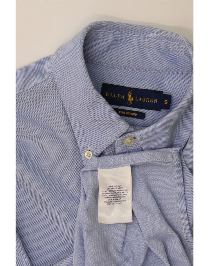 Camisa masculina Ralph Lauren pequena azul algodão
