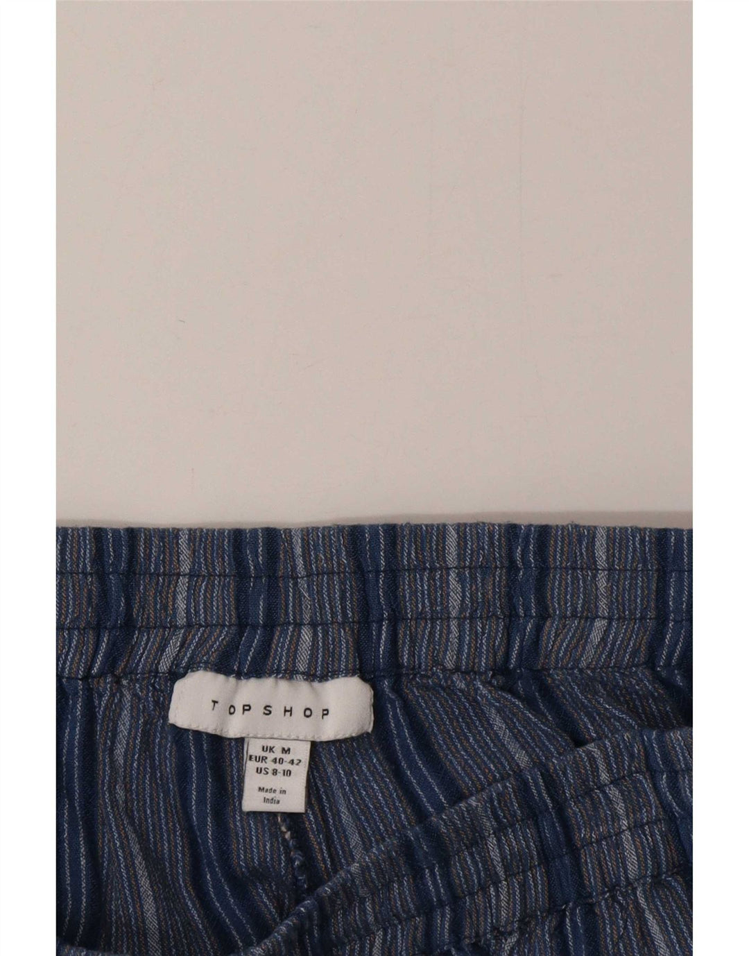 Topshop Shorts feminino casual médio W28 listrado azul