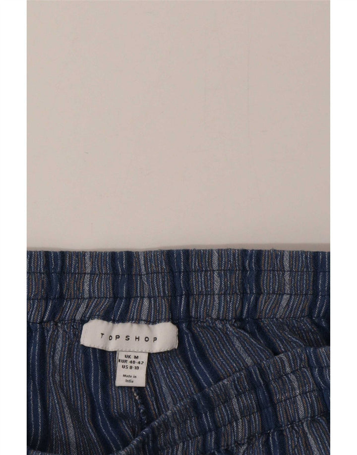 Topshop Shorts feminino casual médio W28 listrado azul