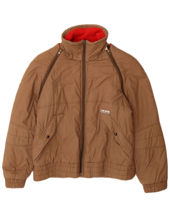 Jaqueta bomber masculina Pierre Cardin Reino Unido 40 grande algodão marrom