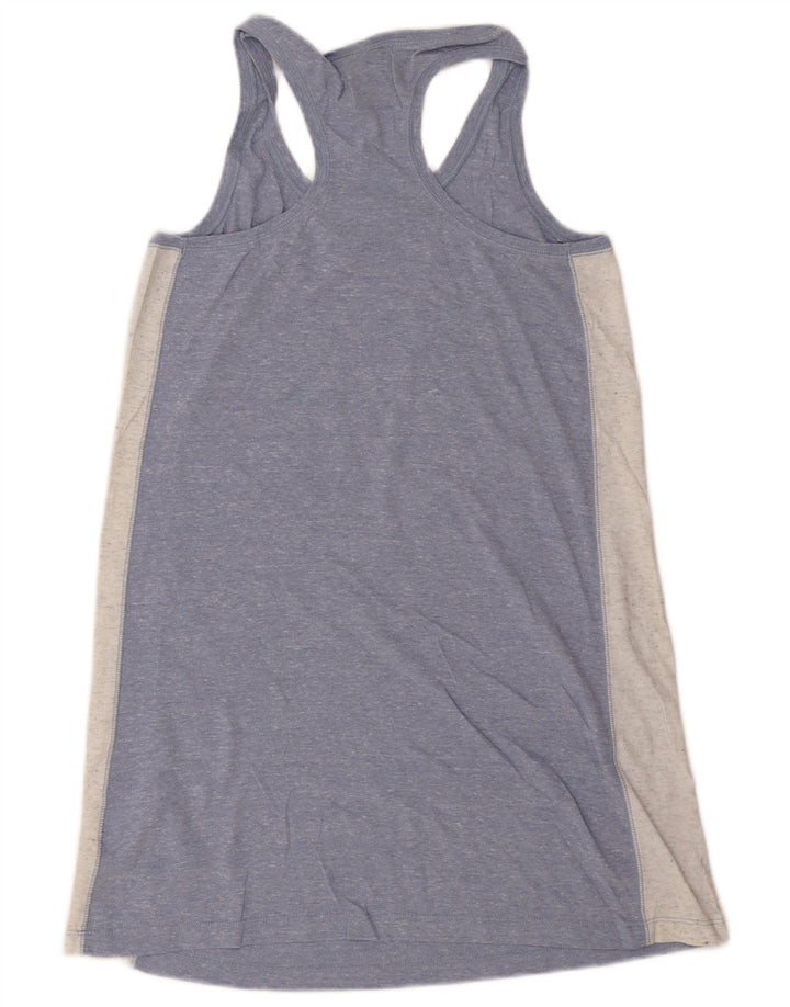 Camiseta feminina NIKE com estampa gráfica sem mangas UK 10 pequeno azul colorblock