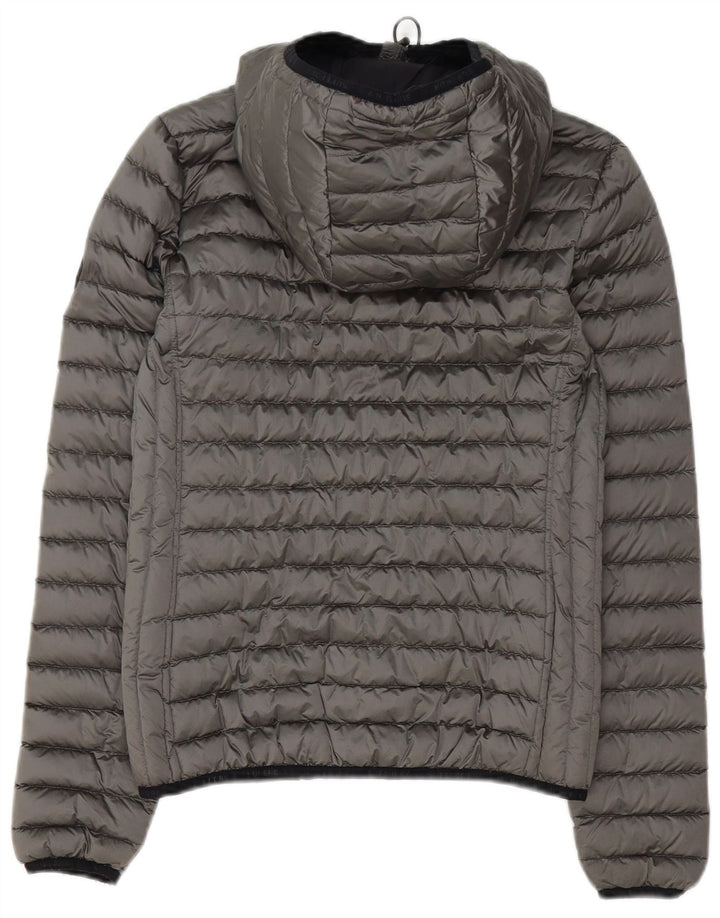 Jaqueta acolchoada com capuz feminina Superdry UK 8 poliéster cinza pequeno