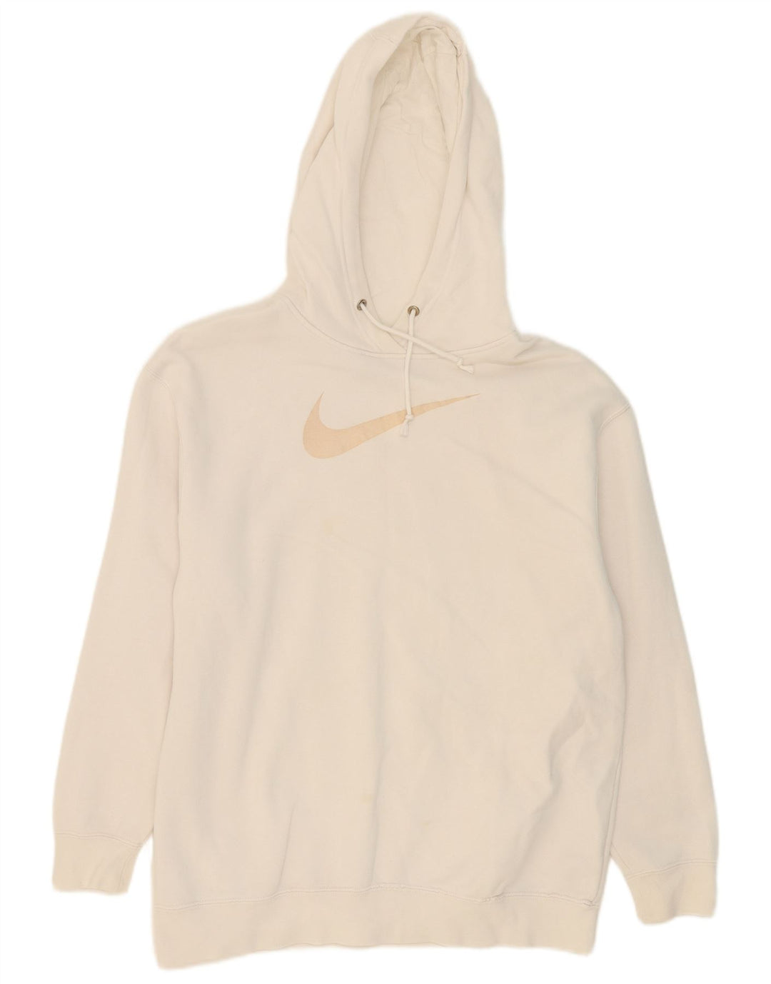 NIKE feminino oversized gráfico moletom com capuz UK 6 XS algodão branco