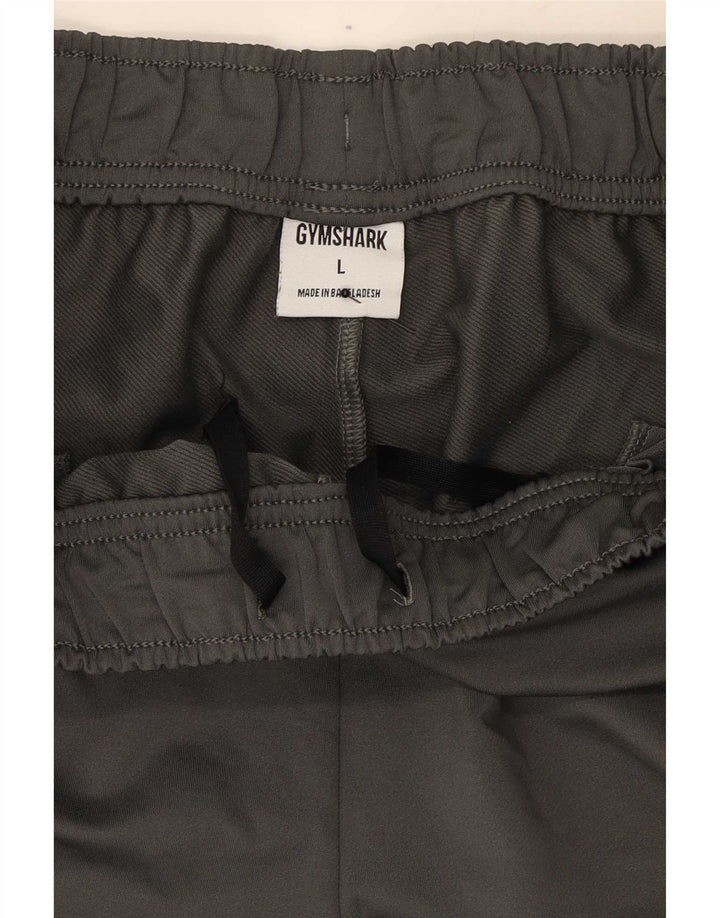 Calças de treino masculinas Gymshark grande poliéster cinza Colourblock