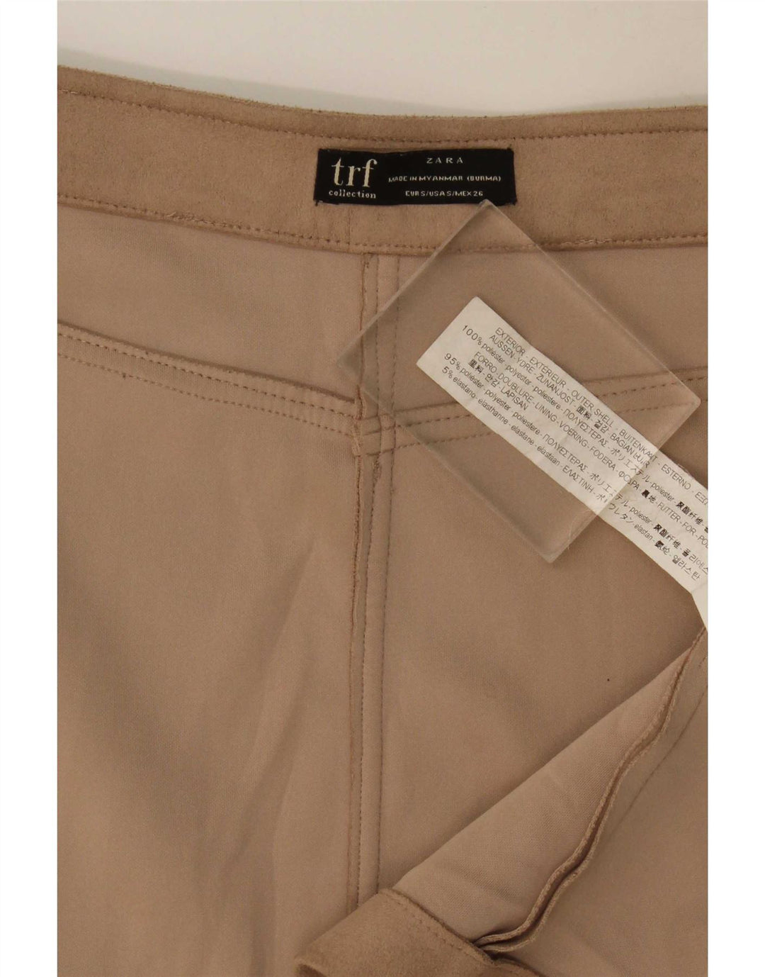 Mini saia feminina Zara pequena W27 poliéster marrom