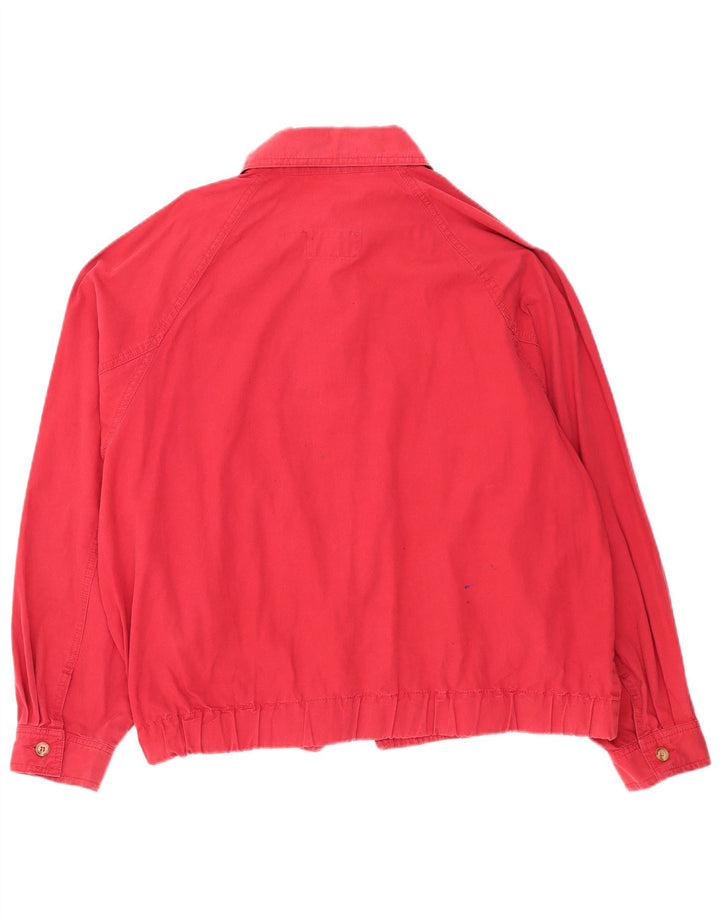 James Dillon Mens Loose Fit Bomber Jacket Reino Unido 38 Algodão Vermelho Médio