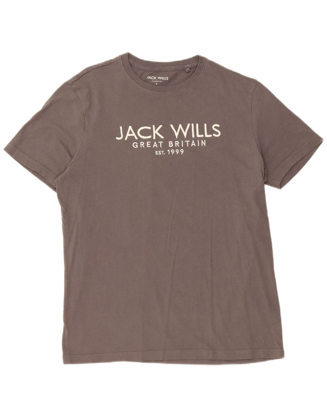 Camiseta masculina JACK WILLS Classic Fit gráfica cinza médio