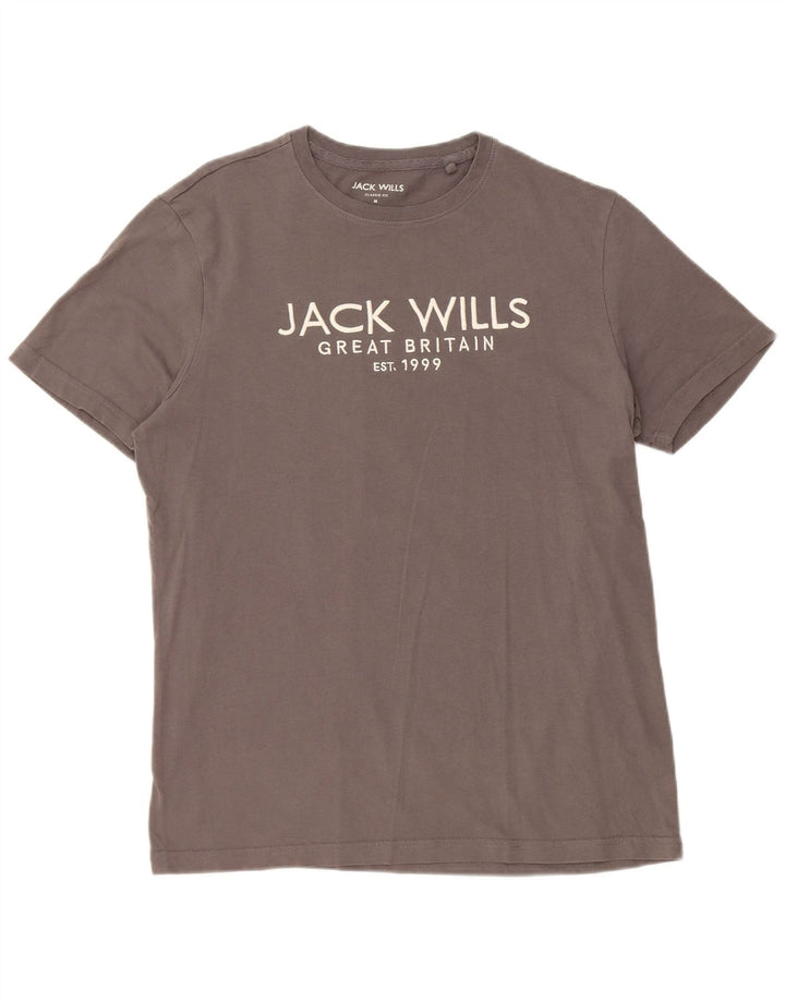 Camiseta masculina JACK WILLS Classic Fit gráfica cinza médio