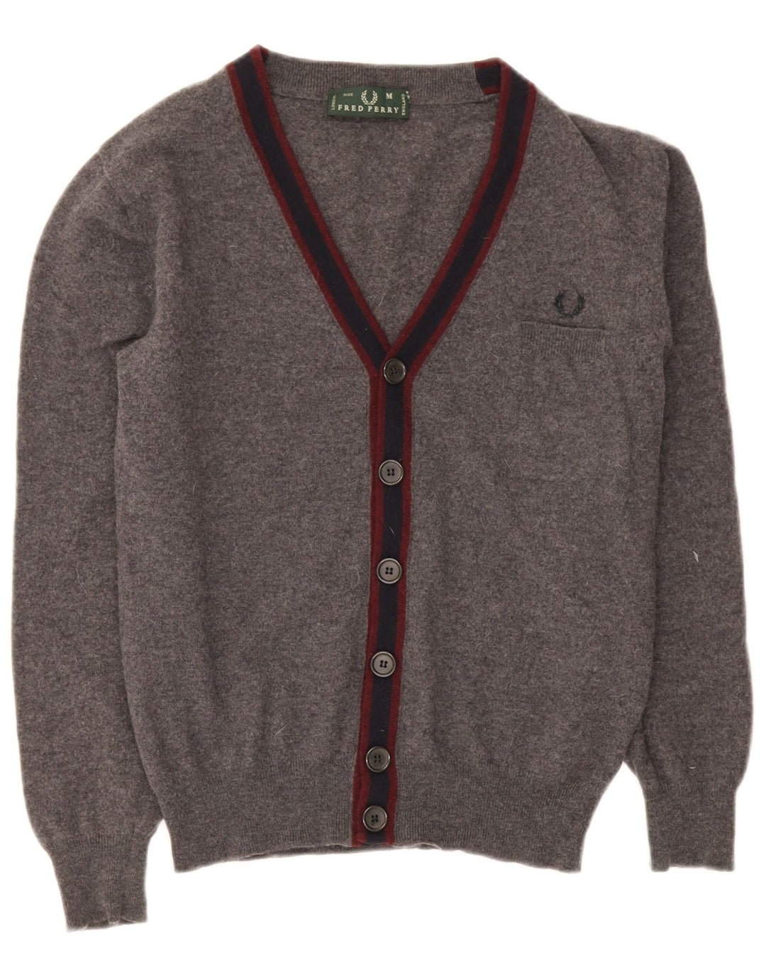 Fred Perry masculino lã cinza médio
