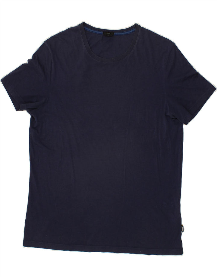 HUGO BOSS Mens T-Shirt Large Navy Blue Cotton Vintage Hugo Boss and Second-Hand Hugo Boss from Messina Hembry 