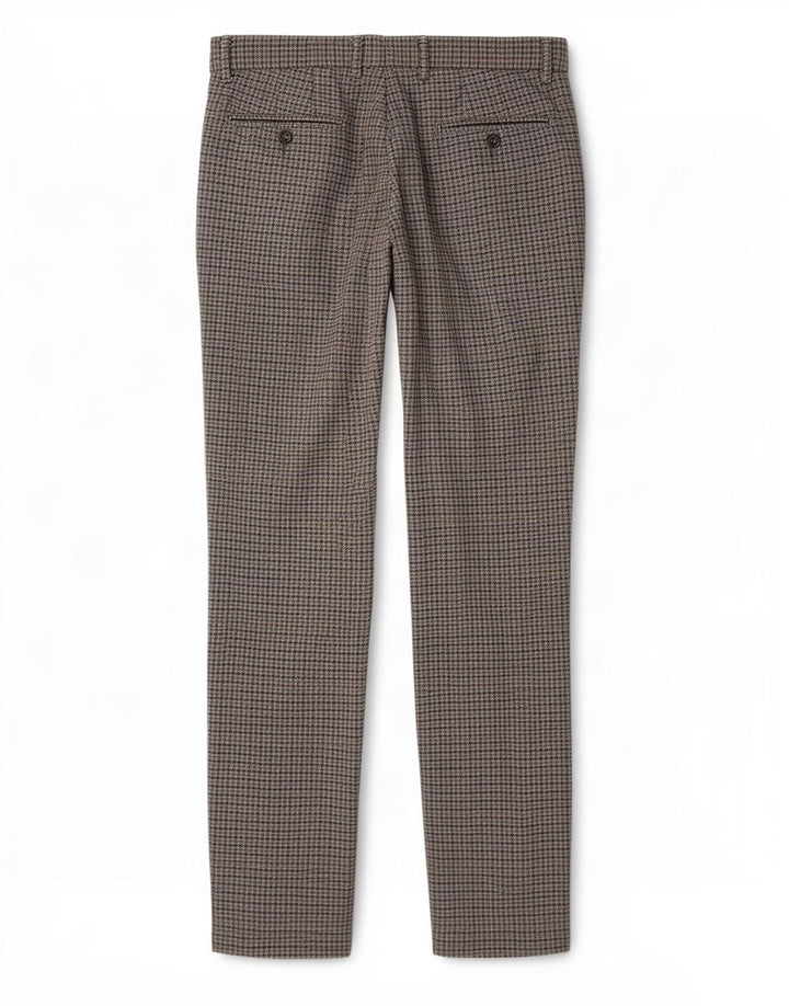 Calça masculina Benetton Straight Suit IT 48 Médio W34 L34 Cinza Houndstooth