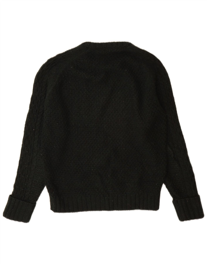 Zara Suéter masculino com gola redonda e acrílico preto médio