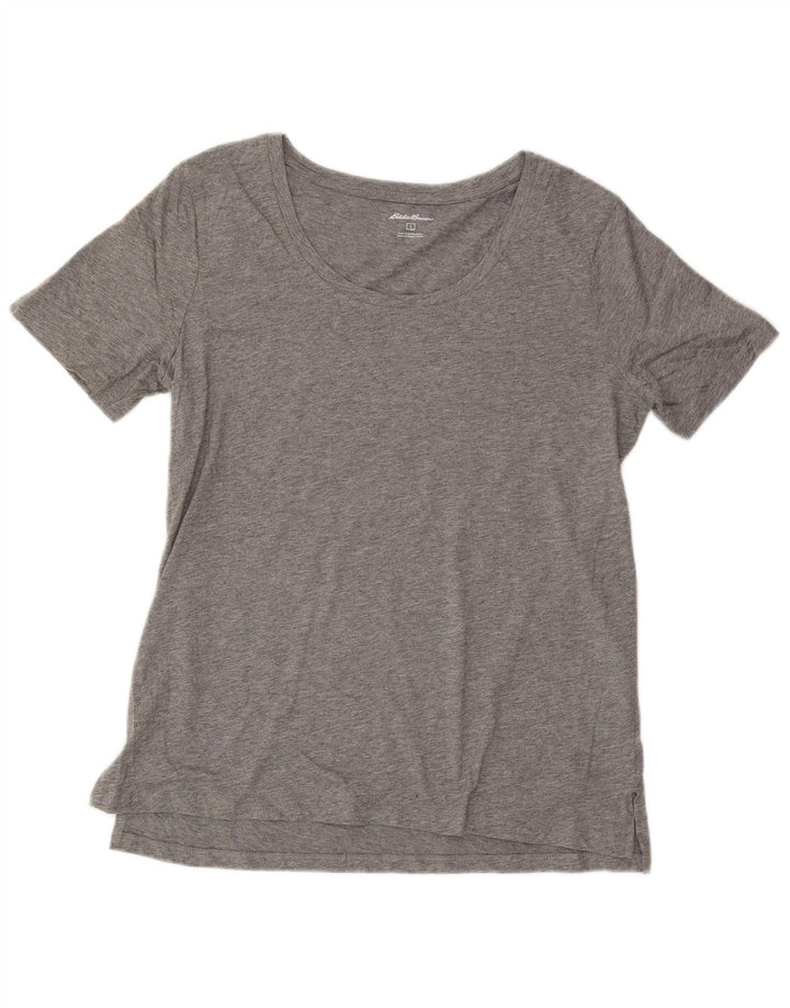 Camiseta feminina EDDIE BAUER UK 16 grande algodão manchado cinza