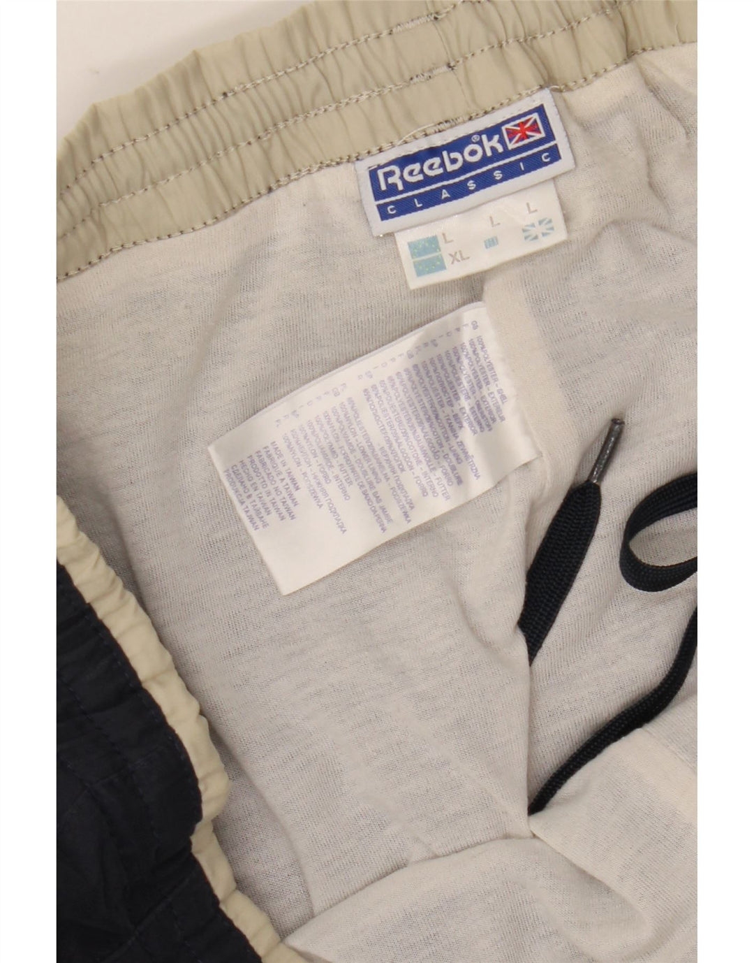 Calça de treino masculina Reebok grande poliéster azul marinho