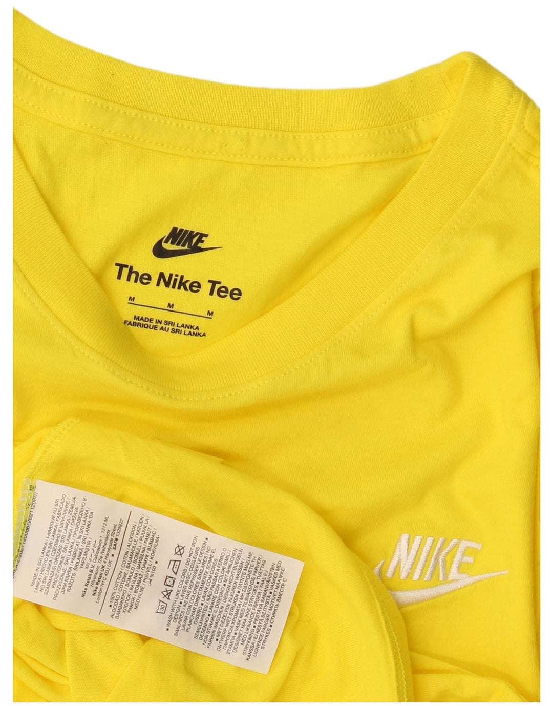 Nike Mens Camiseta Top Médio Algodão Amarelo
