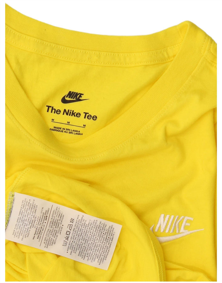 Nike Mens Camiseta Top Médio Algodão Amarelo