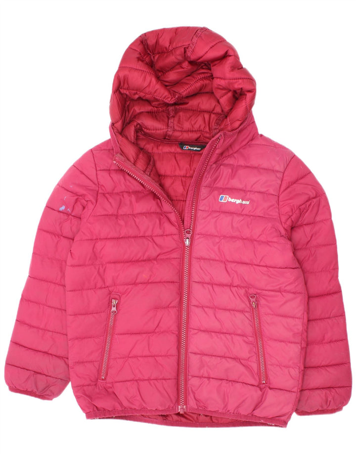 Jaqueta acolchoada com capuz para meninas Berghaus 5-6 anos poliéster rosa