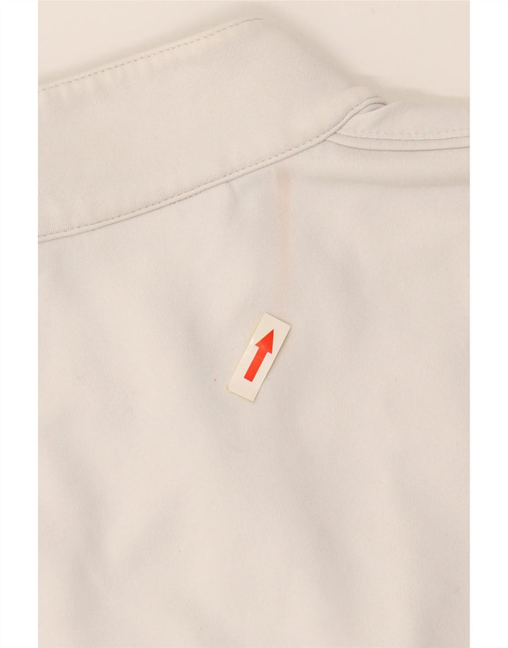 ASICS Womens Tracksuit Top Jacket UK 14 Grande Branco Poliamida