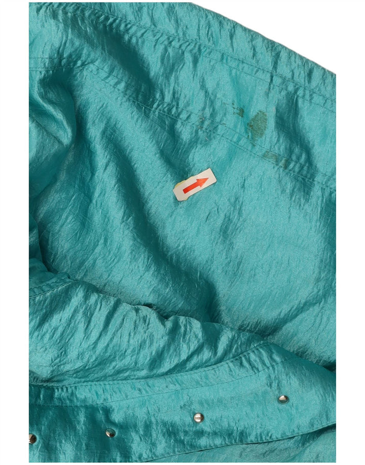 Jaqueta corta-vento feminina VINTAGE IT 46 grande azul poliamida