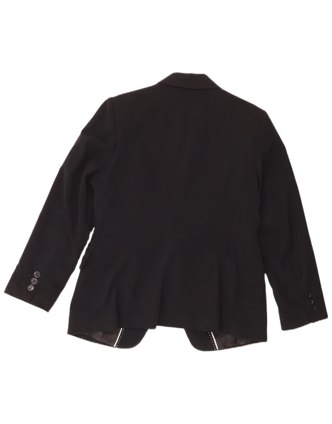 Jaqueta blazer feminina Marks & Spencer com 1 botão Reino Unido 16 grande poliéster preto