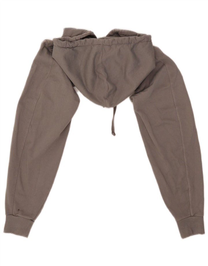 Zara Womens Hooded Arm Crop Top Reino Unido 12 Médio Cinza