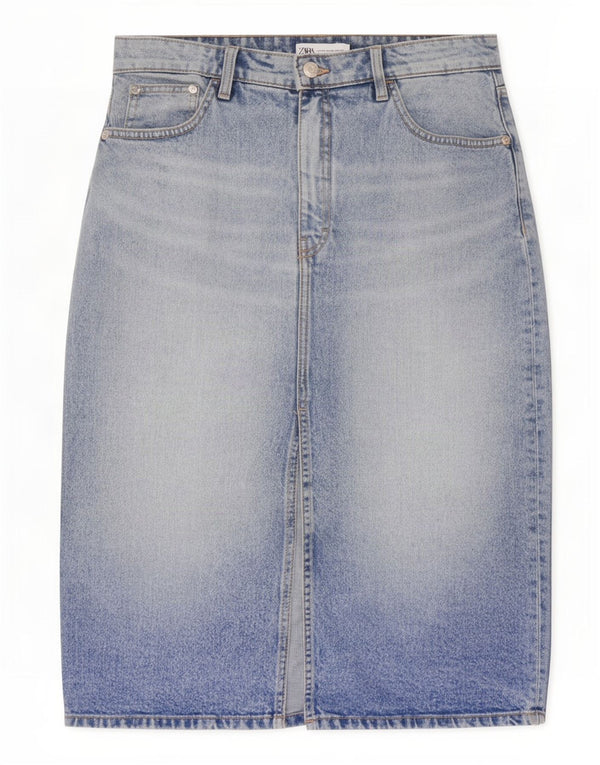 Saia jeans feminina Zara médio W28 azul
