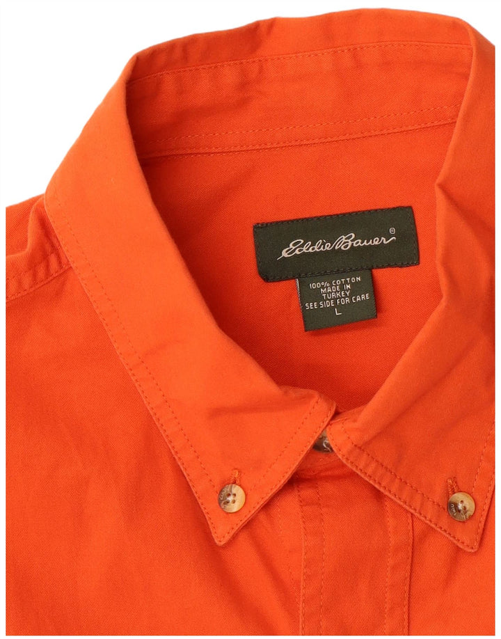 EDDIE BAUER Camisa masculina de manga curta grande algodão laranja