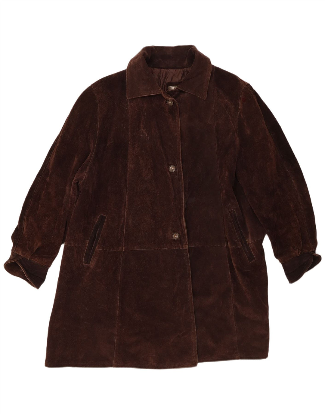 Sobretudo feminino vintage de camurça grande UK 20 2XL marrom