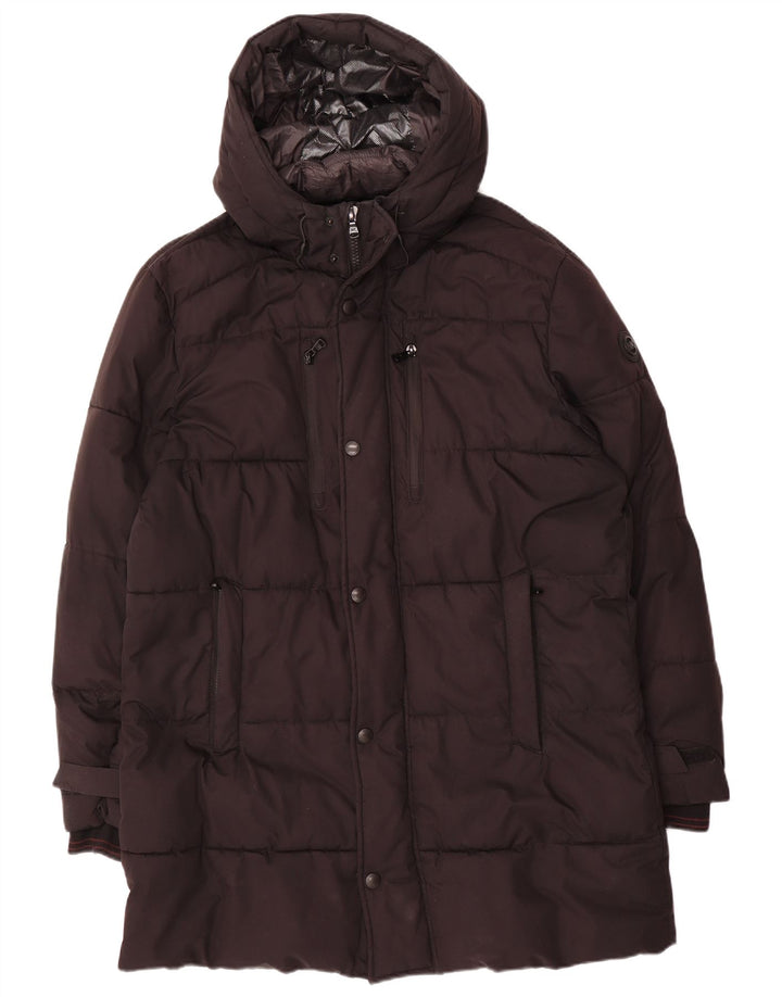 Casaco acolchoado com capuz masculino Michael Kors Reino Unido 40 grande poliéster preto