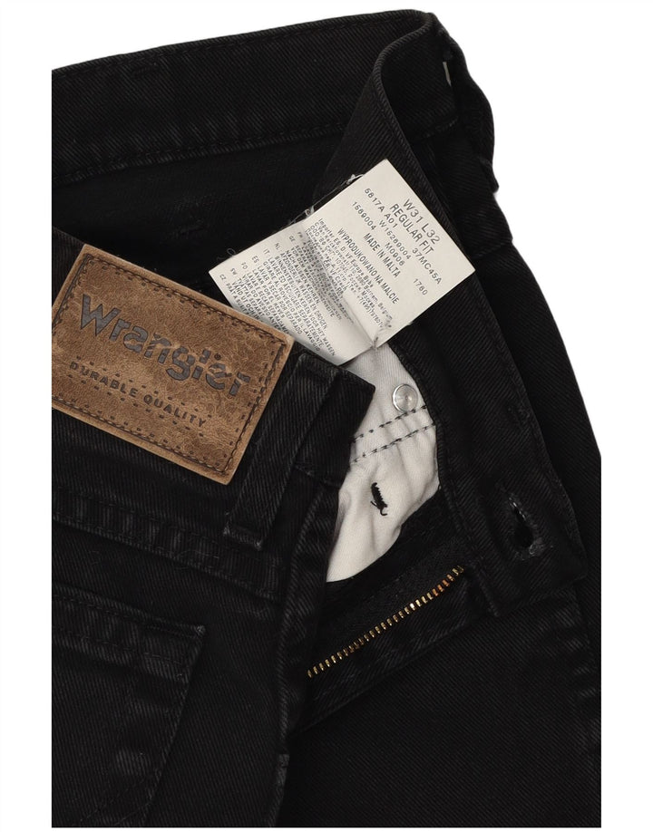Wrangler masculino regular fit jeans reto W31 L29 algodão preto