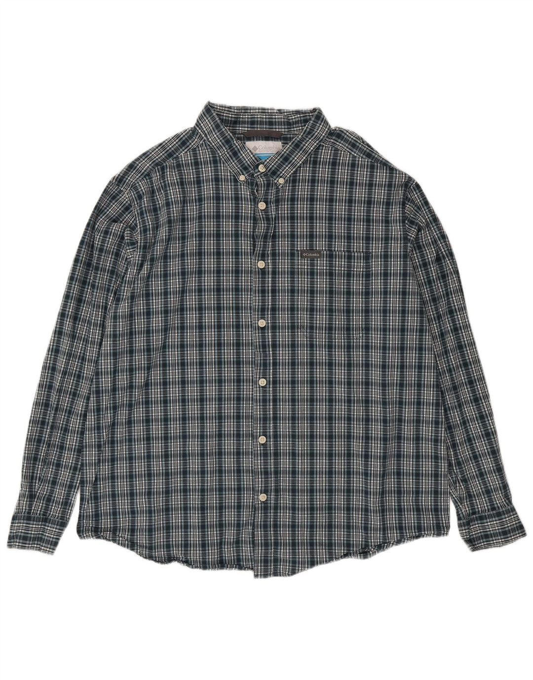 Camisa masculina Columbia 2XL algodão xadrez verde
