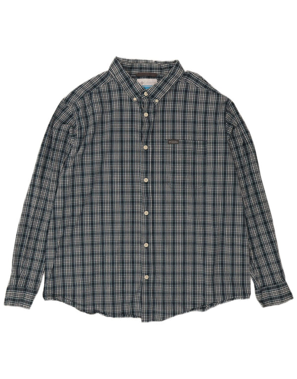 Camisa masculina Columbia 2XL algodão xadrez verde