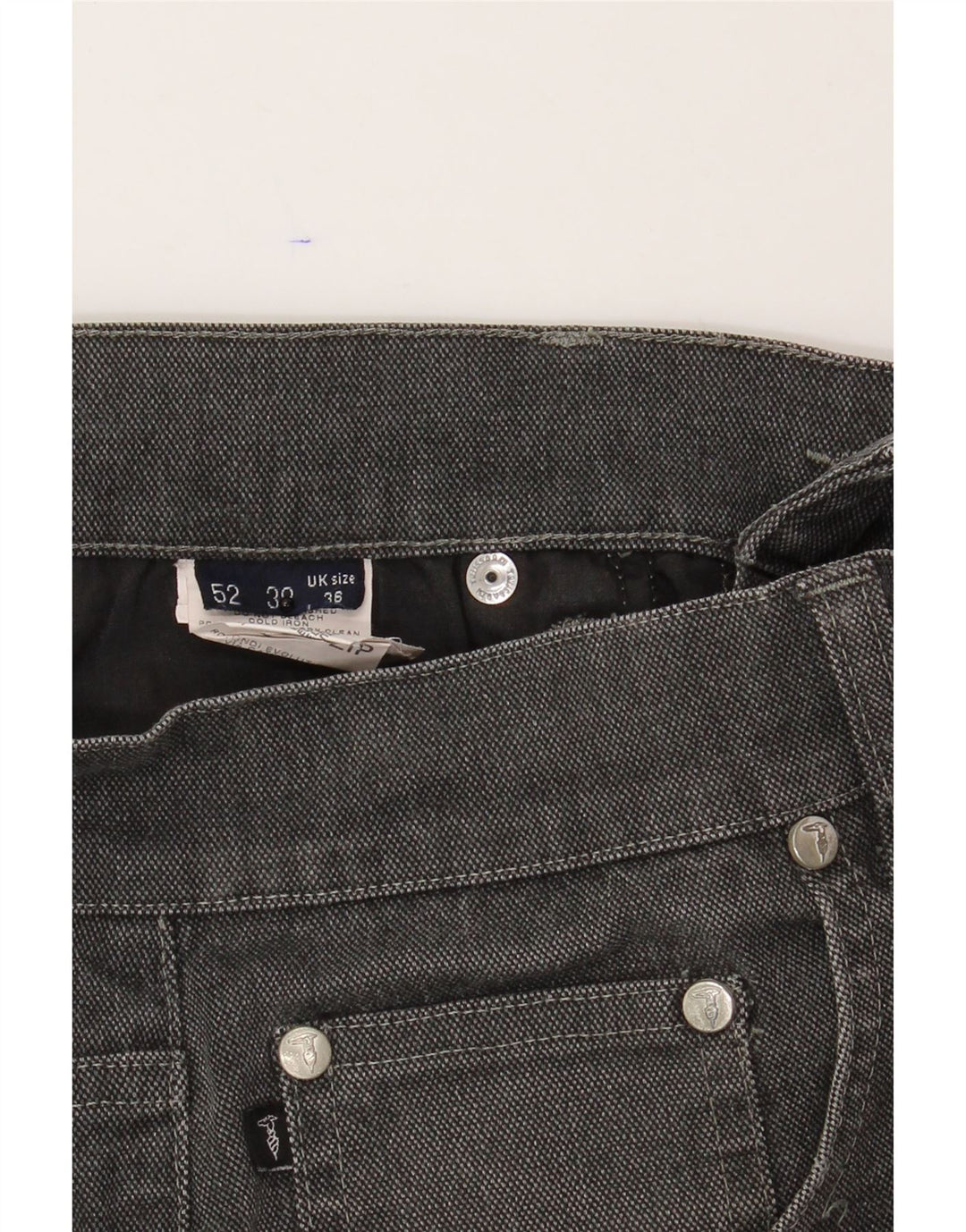 TRUSSARDI Mens Straight Jeans W36 L33 Grey Cotton Vintage Trussardi and Second-Hand Trussardi from Messina Hembry 