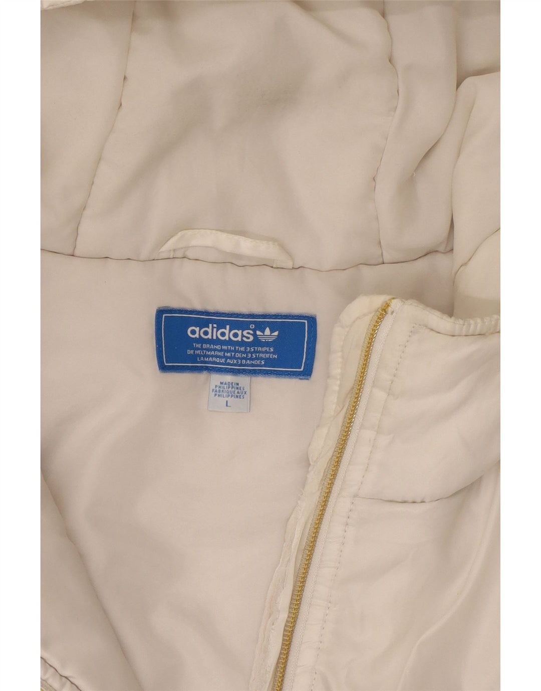Adidas Mens Hooded Bomber Jacket UK 40 Grande Branco