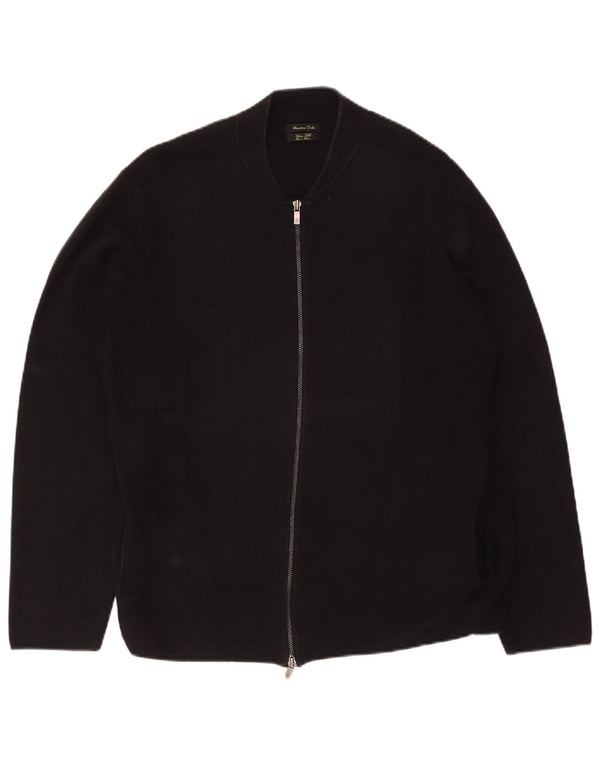 Suéter cardigã masculino Massimo Dutti 2XL algodão preto