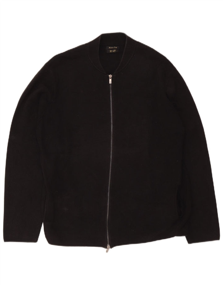 Suéter cardigã masculino Massimo Dutti 2XL algodão preto