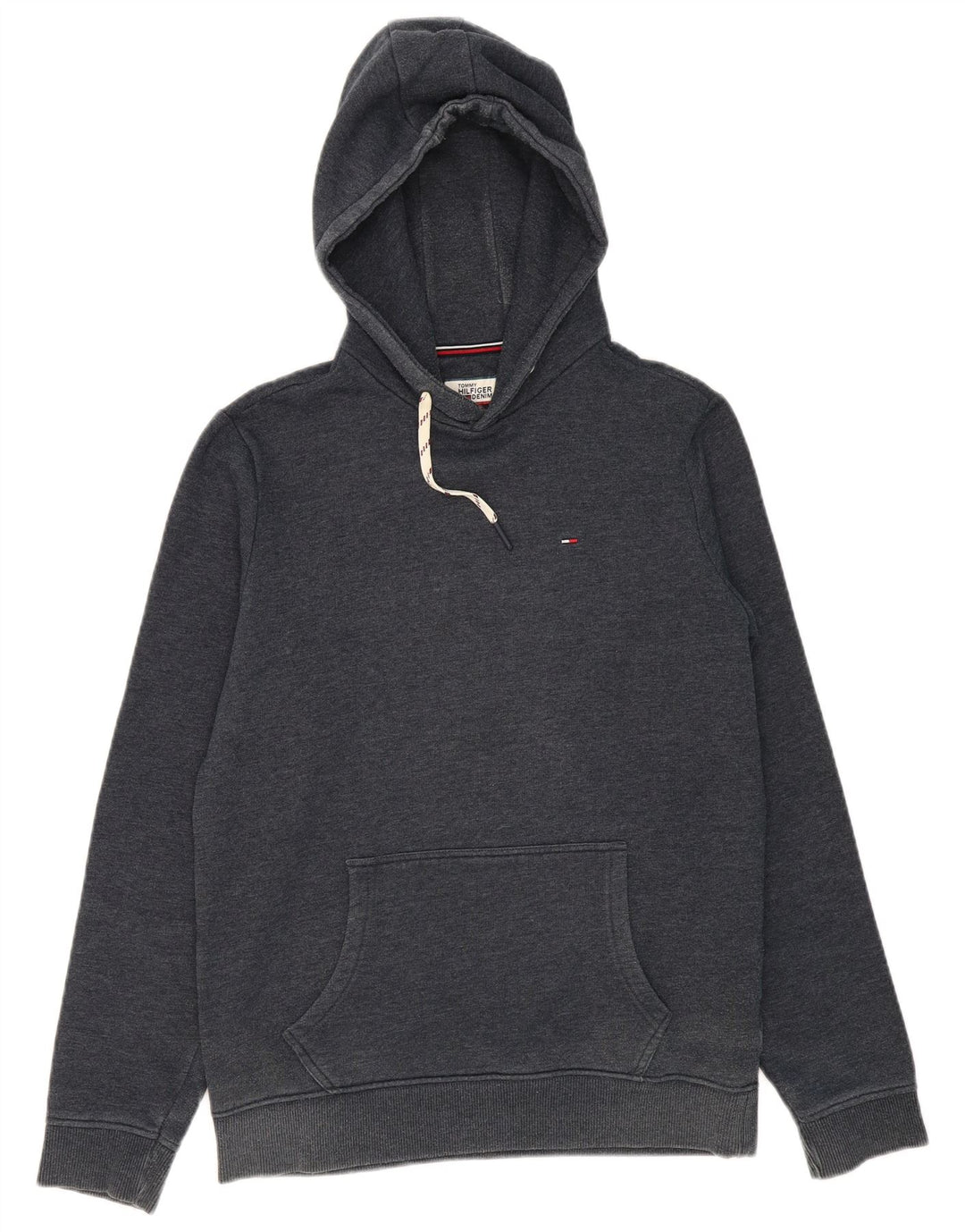 TOMMY HILFIGER Suéter masculino com capuz médio algodão azul marinho