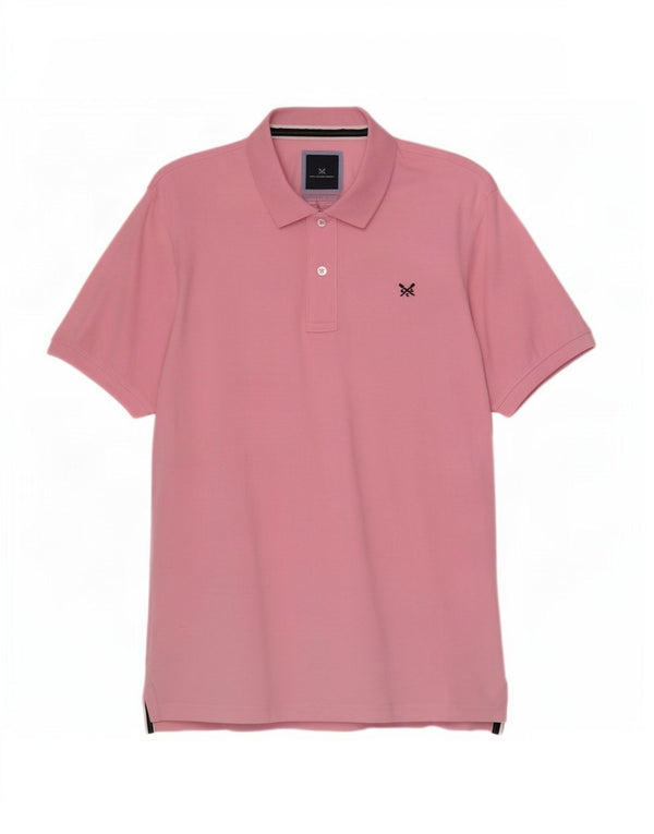 Camisa polo masculina 2XL algodão rosa da Crew Clothing