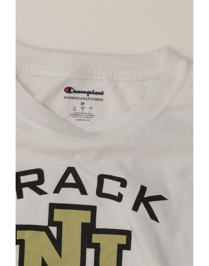 CHAMPION Mens Graphic T-Shirt Top Medium White Vintage Champion and Second-Hand Champion from Messina Hembry 