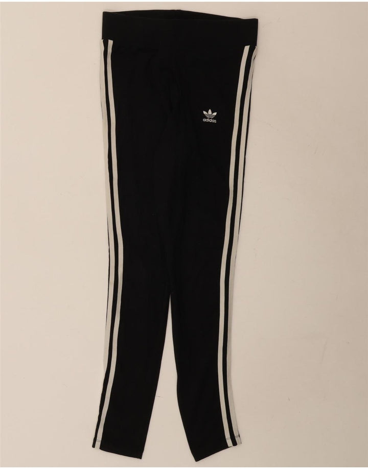 Leggings Adidas Femininas UK 10 Pequenas Algodão Preto