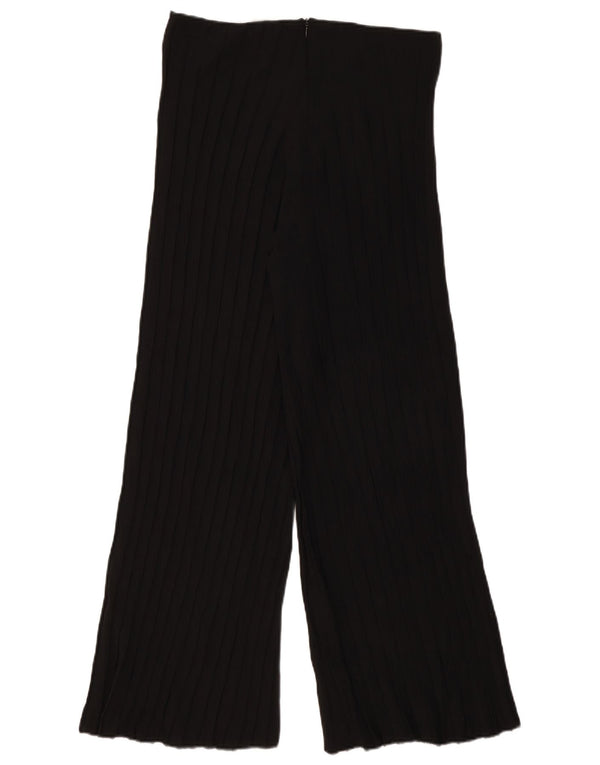 Zara Calça feminina casual cintura alta perna larga grande W30 L29 preta